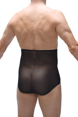 Black sheer mesh briefs brief gaine net black showing delicate breathable fabric and comfortable fit