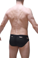 Brief malans bee black mesh briefs with solid waistband and side cutouts for a stylish and breathable fit