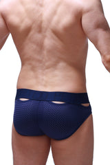 Navy blue mesh briefs brief malans bee with solid waistband and cutout details for breathable comfort