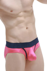 Brief matraux fuchsia men’s briefs in pink and navy blue with smooth stretchy fabric finish for comfortable wear