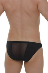 Brief myennnes black mesh briefs with a solid black waistband for breathable comfort and sleek style