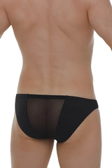 Brief myennnes black mesh briefs with a solid black waistband for breathable comfort and sleek style
