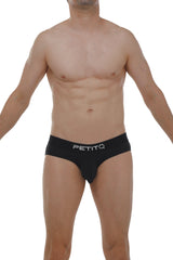 PetitQ Brief Orlic Black black petitq briefs with sleek form-fitting design and white logo on waistband