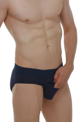 Navy blue modal briefs by petitq with a soft comfortable fit ideal for everyday wear