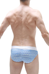 Brief taik malo blue and white striped briefs with solid white waistband designed for comfortable everyday wear
