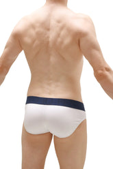 White briefs taik modal with navy blue waistband made of modal fabric for comfortable everyday wear