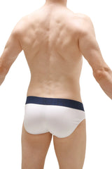 White briefs taik modal with navy blue waistband made of modal fabric for comfortable everyday wear