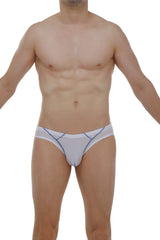 White briefs upaix plum with blue stitching details made of soft breathable fabric for everyday comfort