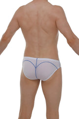 White mesh briefs upaix plum white with blue stitching along seams for breathable comfort and style