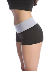 Black bumble short athletic shorts with light gray elastic waistband designed for comfort and performance