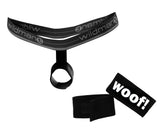 Black wildman brand dog leash with woof patch in bundle containing wildmanT ball lifter protruder and woof ring