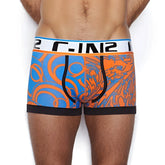 Blue and orange patterned c-in2 culture club lo no show army trunk boxer briefs with black trim and white logo waistband size l