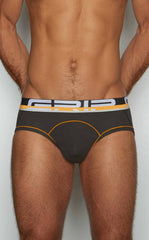 Black men’s briefs c-in2 brief 3313-068 with bold yellow and white grip logo waistband for everyday comfort