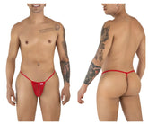 Red lace thong g-string candyMan 9586 with small white label at the front