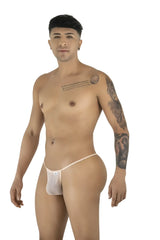 CandyMan 9586 G-string sheer nude mesh men’s thong with minimalist design and small front brand logo
