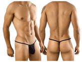 Black CandyMan 9586 thong featuring a thin sleek design with a minimalistic cut perfect for comfortable wear