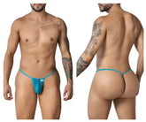 Turquoise candyMan 99246 g-string thong made of sheer mesh with minimalist design and small white brand tag on front
