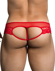 Candyman Spitzen-Tanga mit Cut-Out, Rot, 99299, Größe S