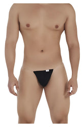 Candyman 99548 invisible micro thongs in black sheer mesh briefs with small white label at the front