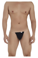 Candyman 99548 invisible micro thongs in black sheer mesh briefs with small white label at the front