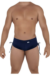 Navy CandyMan 99602 lounge pajama shorts with side ties and small brand tag on the waistband