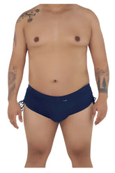 Navy blue CandyMan 99602X lounge pajama shorts with side ties made of soft fabric for comfortable wear
