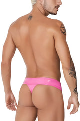Bright pink glossy latex thong from CandyMan 99742 featuring a sleek and shiny finish for bold wear