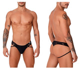 Black lace-trimmed thong candy man 99747 in sleek form-fitting design for comfortable stylish wear