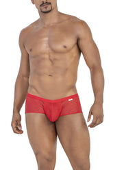 CandyMan 99790 red mesh briefs with subtle pattern and small brand tag on waistband front view