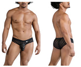 Black mesh briefs with silver polka dot pattern candy man 99855 polka mesh briefs color black