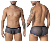 Canyman 99873 egyptian trunks gray-black briefs with black and gray patterned mesh and circuit board design