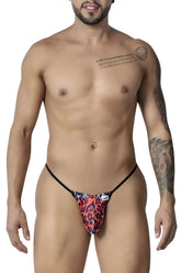 Vibrant CandyMan 99877 leopard-print briefs with black trim and a small brand tag in animal print colors