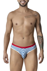 CandyMan 99918 sailor briefs in blue and white stripes with a red waistband for comfortable men’s underwear