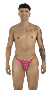 A vibrant pink and red patterned thong with wavy design candyMan 99924 thongs color printed fuchsia