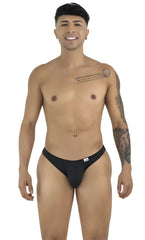 Black CandyMan 99928 bikini briefs with a small white logo on the left hip designed for comfortable everyday wear