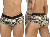 Camand 99937 trunks camouflage briefs with black waistband and metallic gold accents for stylish comfort