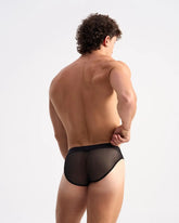 Casanova brief black mesh briefs with vertical striped pattern for breathable and stylish underwear wear