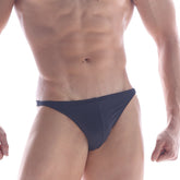 MetroMaleWear PosingWear classic posing suit shine black navy blue briefs with smooth form-fitting fabric and minimalist design