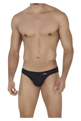 Black calvin klein clever 0535-1 kroma bikini briefs with sleek form-fitting design in black color front view