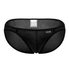 Black mesh briefs clever 0535-1 kroma bikini with sleek form-fitting design and clever brand label on waistband
