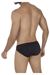 Black textured briefs clever 0535-1 kroma bikini in black showing front side with a comfortable fit