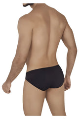 Black textured briefs clever 0535-1 kroma bikini in black showing front side with a comfortable fit
