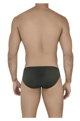 Dark green mesh briefs clever 0535-1 kroma bikini front view soft breathable fabric