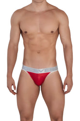 Red and silver clever 1410 earth thongs mens briefs with sleek form-fitting design for comfortable wear