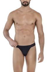 Black cotton briefs with subtle clever logo embroidered on waistband from clever 1627 deseo bikini color black