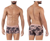 Pink clever 1635 pacif trunks men’s briefs with bold black monstera leaf pattern for stylish comfort