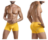 Clever 1658 imagination yellow men’s boxer briefs with a subtle gray stripe along the side for comfortable wear