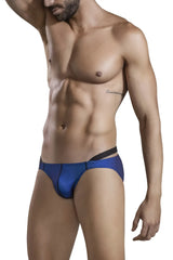 Blue swim trunks with a black elastic waistband from clever 1675 eroticism bikini in blue color