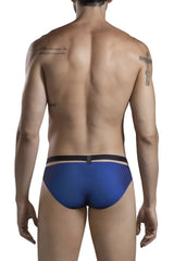 Blue Clever 1675 eroticism bikini swim trunks with black waistband and beige trim for stylish beachwear