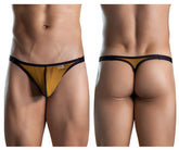 Gold and black thong with a sleek minimalist design from clever 1676 eroticism thongs in orange color
